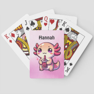 Jeu De Cartes Cute Kawaii Axolotl avec thé à bulle Personnalisé