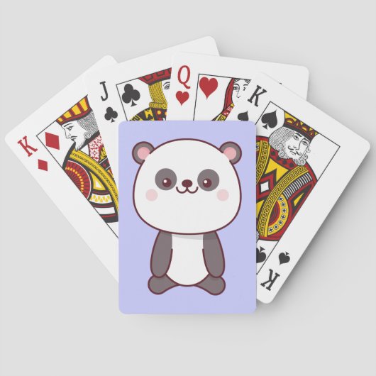 Jeu De Cartes Cute Kawaii Panda violet (dos)