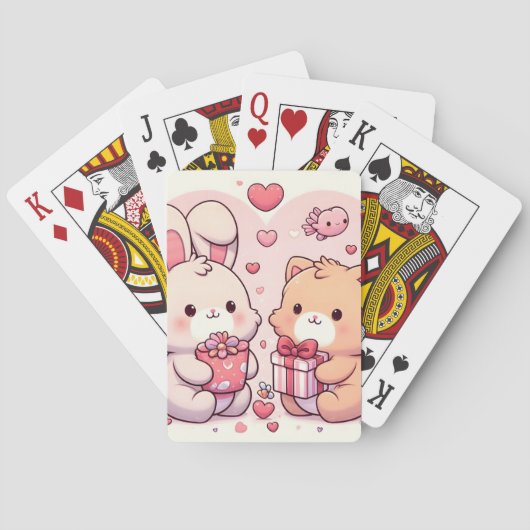 Jeu De Cartes Cute Kawaii Valentine Bunny Bear Love Gift (dos)