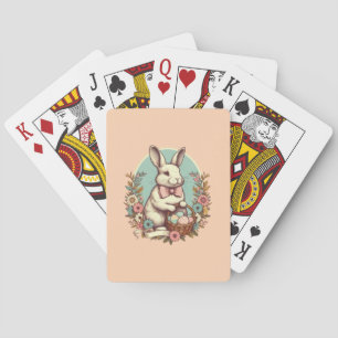 Jeu De Cartes Cute, lapin de Pâques vintage/oeuf/panier