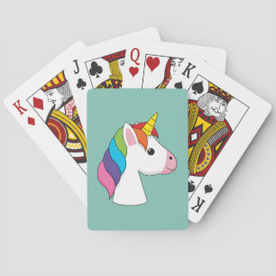 Jeu De Cartes Cute licorne magique avec cheveux colorés