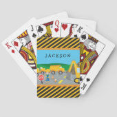 Jeu De Cartes Cute Little Boy Construction Véhicule Monogramme (dos)