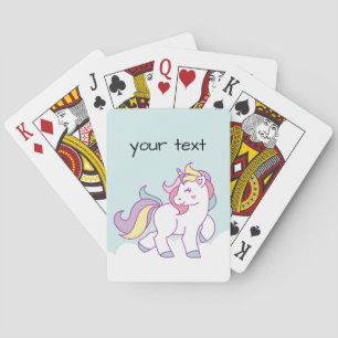 Jeu De Cartes Cute Magique Unicorn couleur pastel Personnalisé