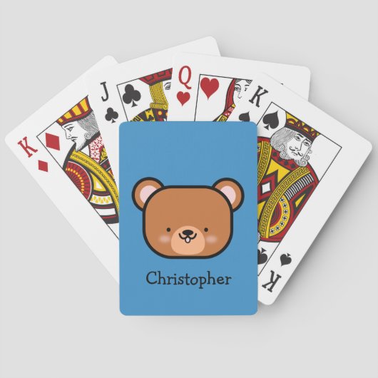Jeu De Cartes Cute Ours Teddy Personnalisé (dos)