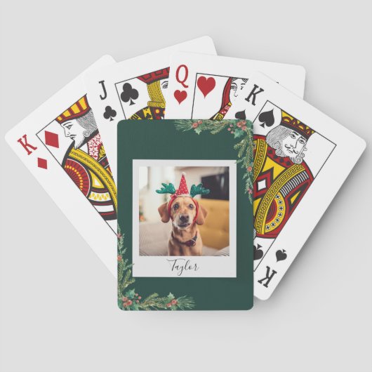 Jeu De Cartes Cute Pet Photo Script Festive Dog Christmas (dos)