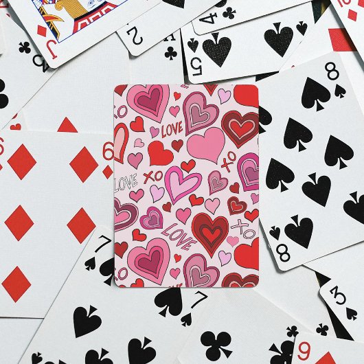 Jeu De Cartes Cute Pink Red Hearts Blush Love Pattern