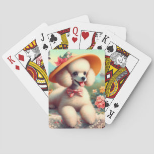 Jeu De Cartes Cute Poodle peinture Vintage