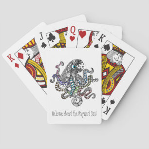 Jeu De Cartes Cute poulpe jouant aux cartes pour votre bateau