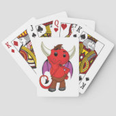 Jeu De Cartes Cute Red Devil Character Thinking Mischievous (dos)