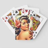 Jeu De Cartes Cute Retro Pin Up and Roses (dos)