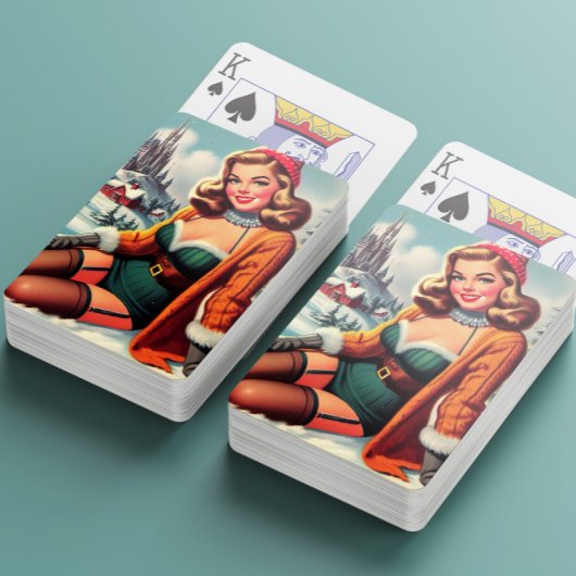 Jeu De Cartes Cute Retro Winter Pin-up