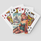 Jeu De Cartes Cute Retro Winter Pin-up (dos)