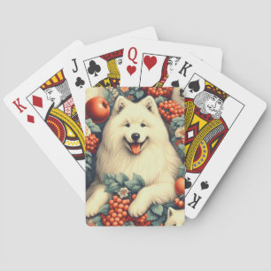 Jeu De Cartes Cute Samoyed Floral Peinture