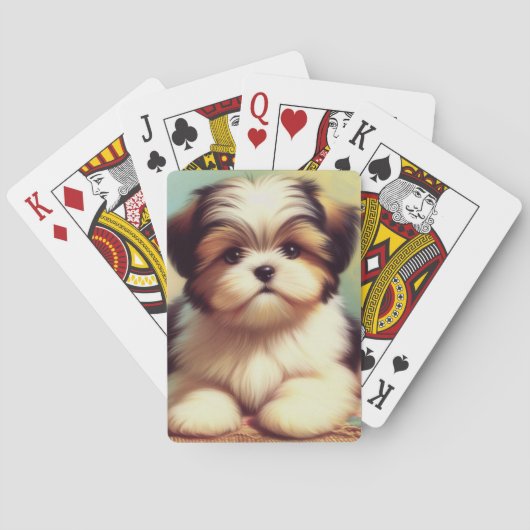 Jeu De Cartes Cute Shih-Tzu Peinture de chiot (dos)