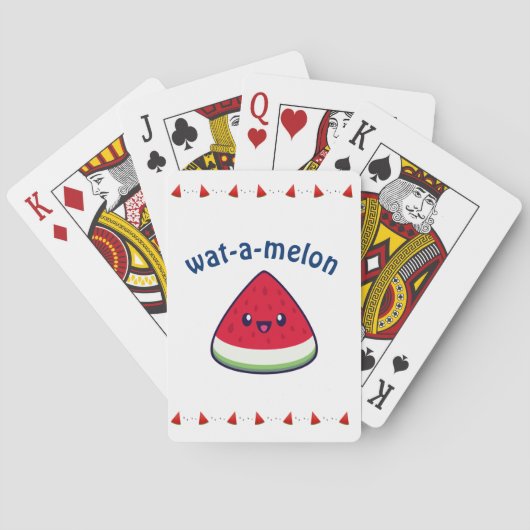 Jeu De Cartes Cute Smiling Kawaii Watermelon (dos)