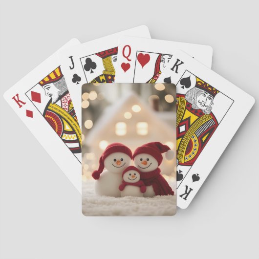Jeu De Cartes Cute Snowman Family Winter Christmas (dos)