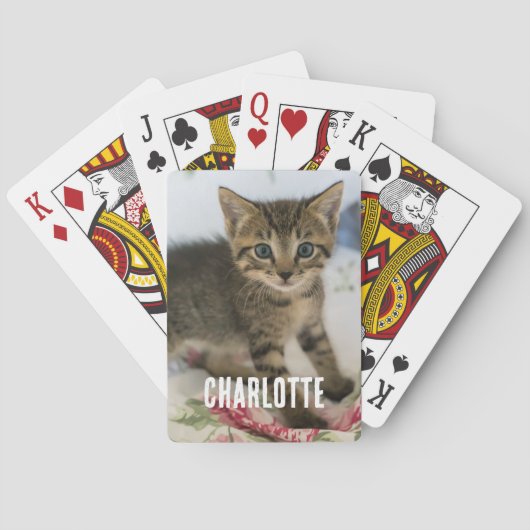 Jeu De Cartes Cute Tabby Kitten À L'Air Surpris (dos)