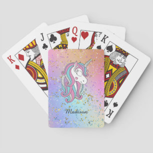 Jeu De Cartes Cute Unicorn Ombre Rainbow Parties scintillant Spa