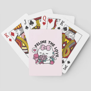 Jeu De Cartes Cute Valentine's Cat Design - Feline the Love