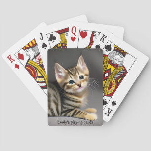 Jeu De Cartes Cute velouté tabby chaton - personnalisable