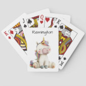 Jeu De Cartes Cute Whimsical Aquarelle Unicorn (dos)