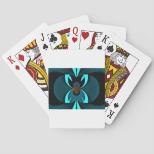 Jeu De Cartes Cyan Abstrait Art Print
