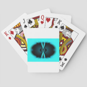 Jeu De Cartes Cyan et Black Abstrait Art Print
