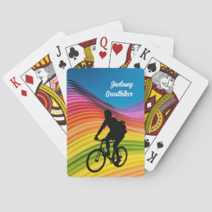 Jeu De Cartes Cyclisme / Vélo avec Biker Silhouette personnalise
