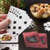 Jeu De Cartes Cygne noir d'os – Élégance gothique (In Situ)