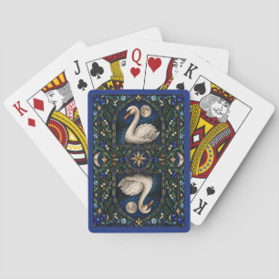 Jeu De Cartes Cygne, vitrail de lac calme