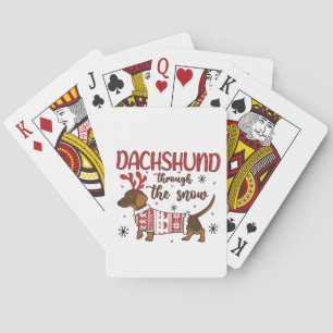 Jeu De Cartes Dachshund à travers la neige Noël Amateur de chien