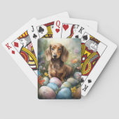 Jeu De Cartes Dachshund avec œufs de Pâques (dos)