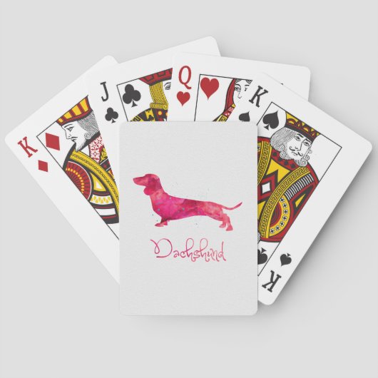 Jeu De Cartes Dachshund - Design aquarelle (dos)