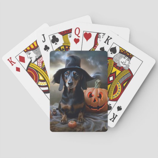 Jeu De Cartes Dachshund Halloween effroi (dos)