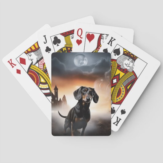 Jeu De Cartes Dachshund Halloween effroi (dos)