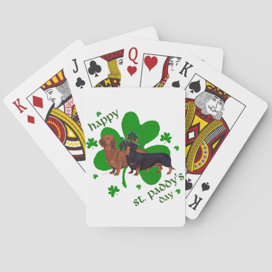 Jeu De Cartes Dachshunds St Patrick's Day (dos)