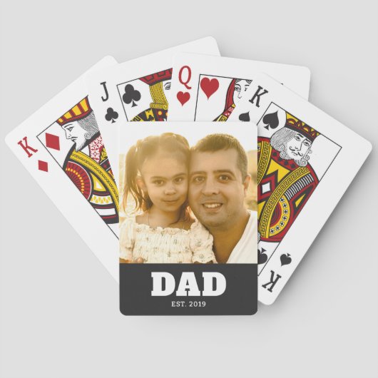 Jeu De Cartes Dad Established Bold White & Black Photo (dos)