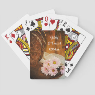 Jeu De Cartes Daisies Boots Cowboy Pays Mariage de l'Ouest