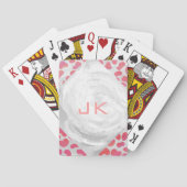 Jeu De Cartes Dalmatie rose et blanc avec monogramme (dos)