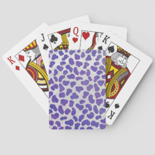 Jeu De Cartes Dalmatien Imprimé Violet et Blanc