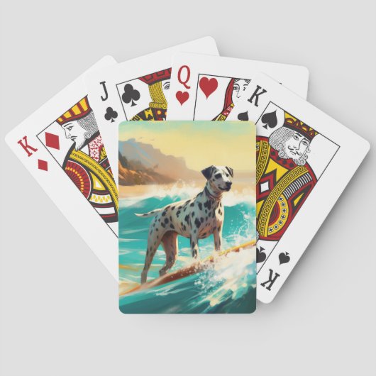 Jeu De Cartes Dalmation Plage Surf Peinture (dos)