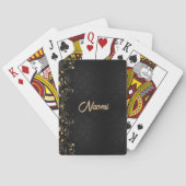 Jeu De Cartes Damas florales noir et or (dos)
