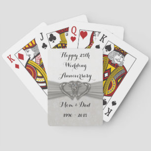 Jeu De Cartes Damask 25e anniversaire Mariage Jouer des cartes