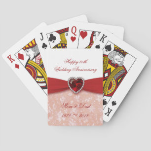 Jeu De Cartes Damask 40e anniversaire Mariage Design