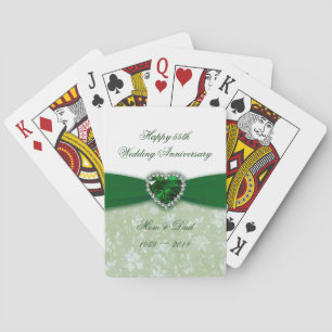 Jeu De Cartes Damask 55e anniversaire du Mariage