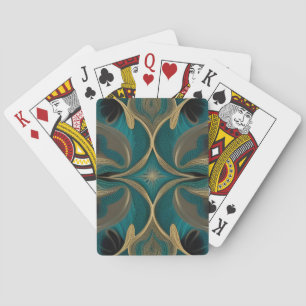Jeu De Cartes Damask Fleurs Motifs répétitives sans fil Turquois