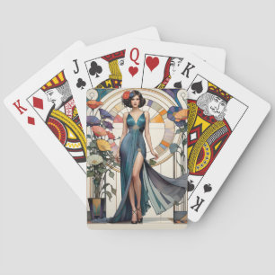 Jeu De Cartes Dame Art Déco Glamour