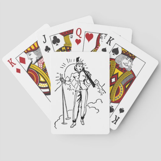Jeu De Cartes Dame de ski rétros (dos)
