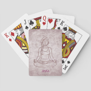 Jeu De Cartes Dame en méditation Nom personnalisé