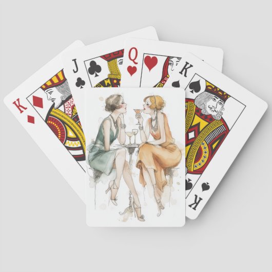 Jeu De Cartes Dames Flapper Vintage (dos)